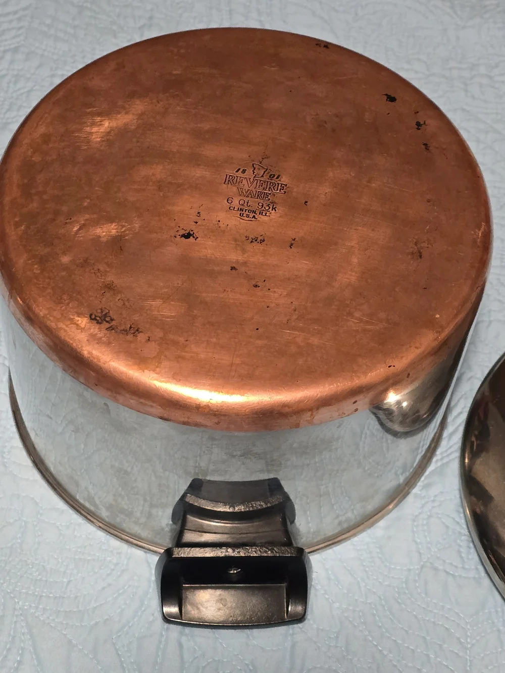 Vintage/Y2K 1801 Revere Ware Copper Bottom Pots W/Lids, 1qt, 1.5qt, 2qt, 6qt